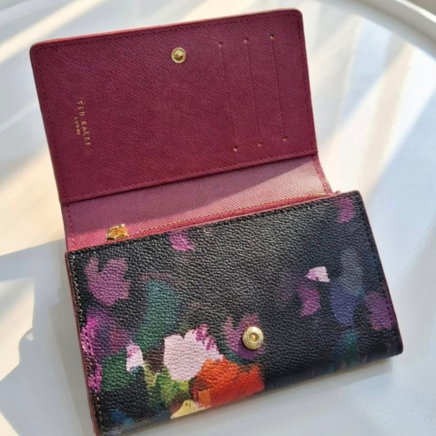 Ted Baker Black & White Floral Wallet Dangerous Beauty 🌹🖤