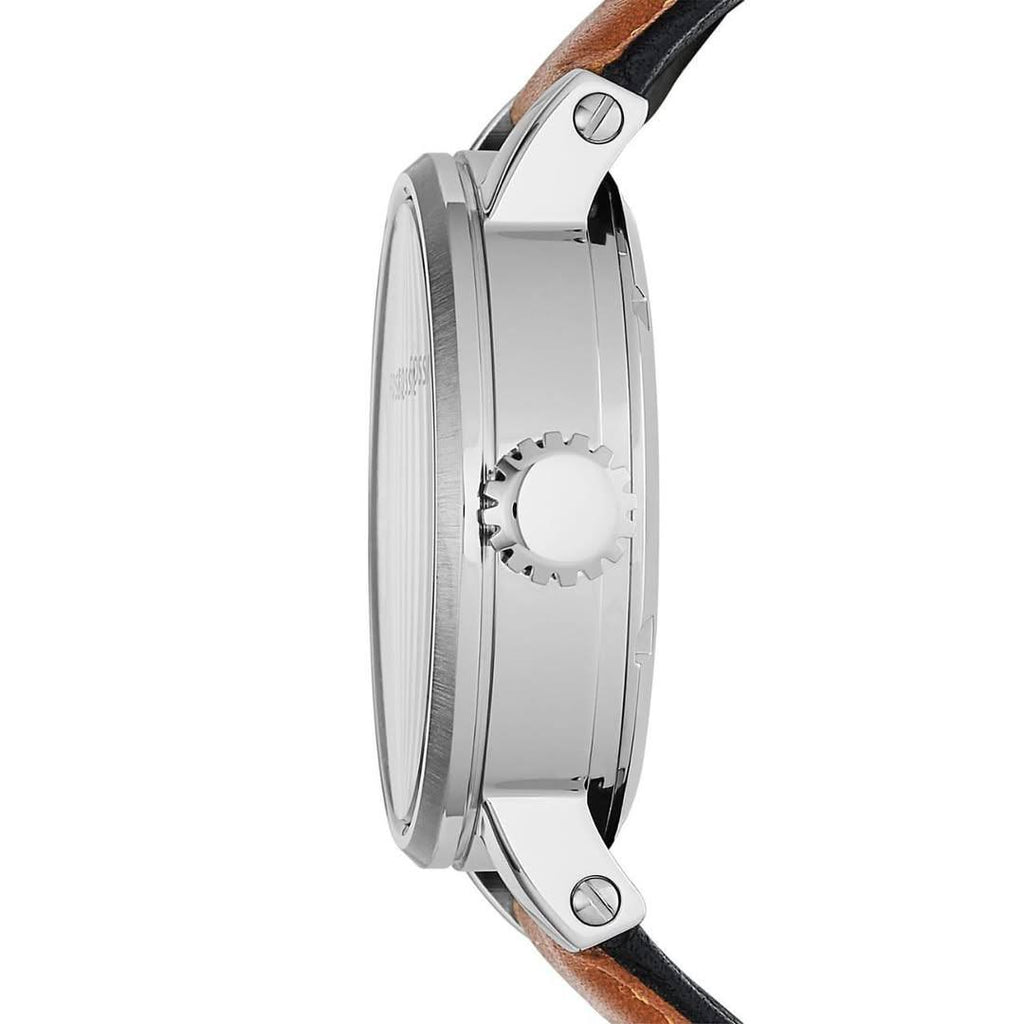 Fossil Automatic: Silver, Brown & Black Leather Watch ⌚🕰️⚙️