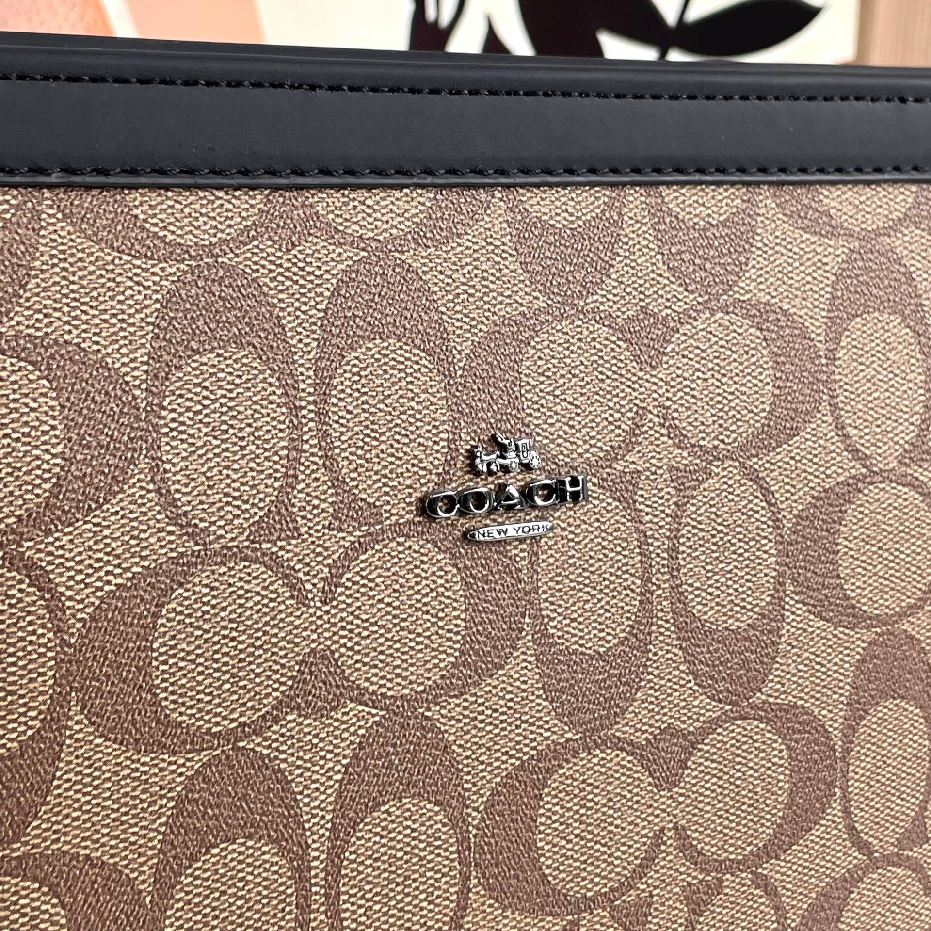 Coach Signature Canvas Toiletry Travel Pouch 💼🤎✨