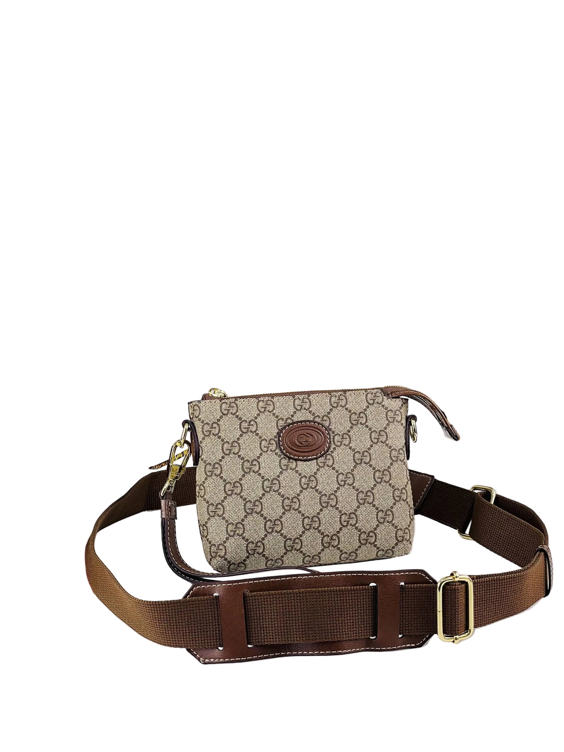 Gucci GG Supreme Canvas Messenger Bag with Leather Interlocking G Logo 👜 🟤 ✨