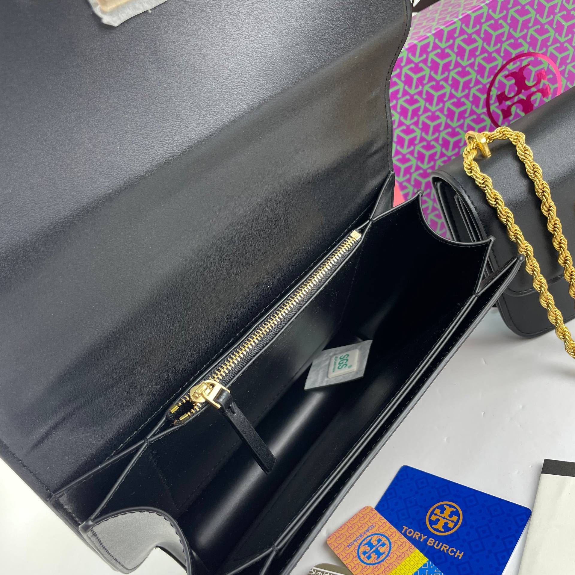 Tory Burch Brown Leather Bag with Gold Chain 👜✨