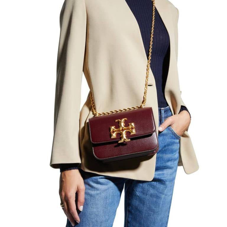 Tory Burch Brown Leather Bag with Gold Chain 👜✨