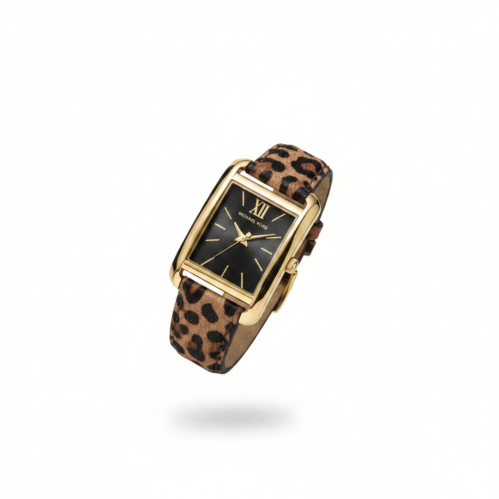 Mk Women's Watch with Leopard Print Strap 🐆⌚🖤