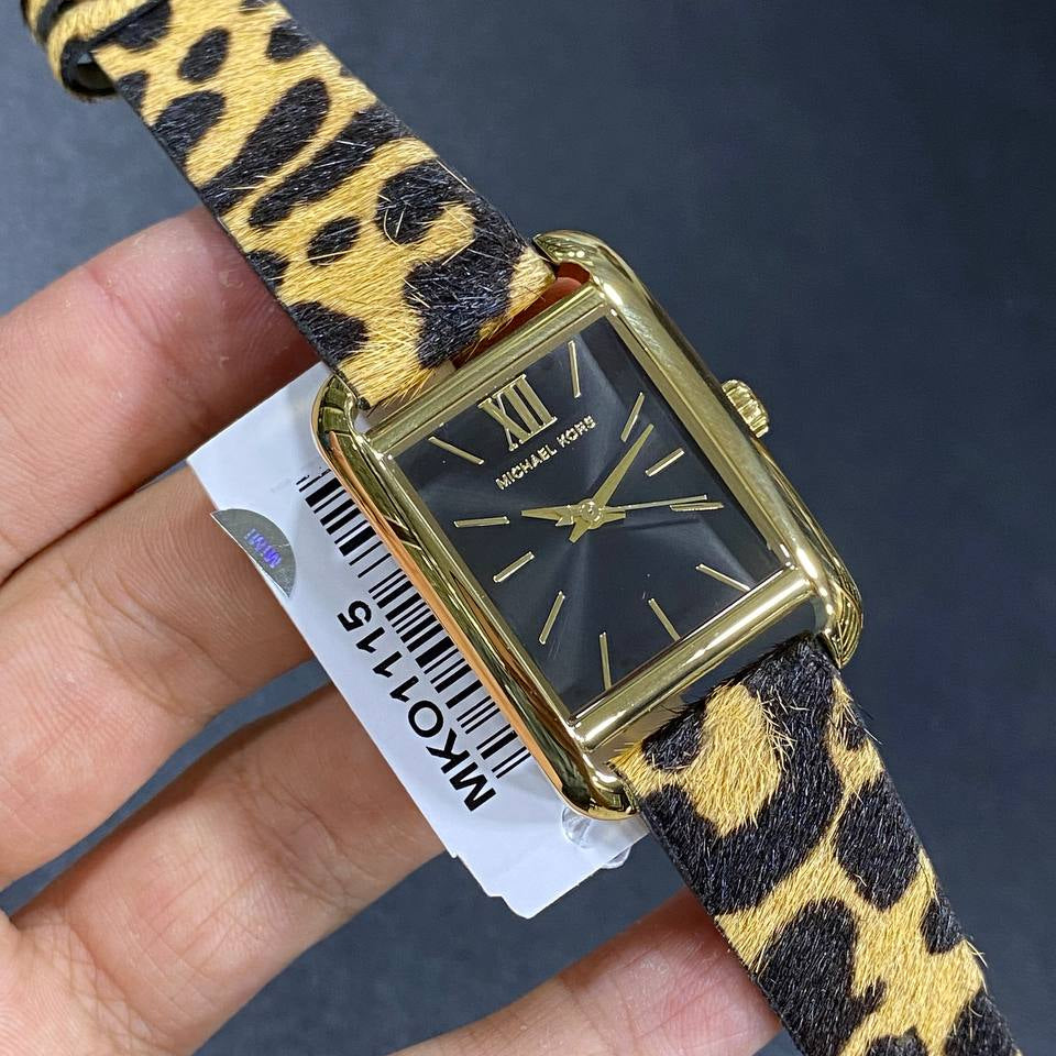 Mk Women's Watch with Leopard Print Strap 🐆⌚🖤