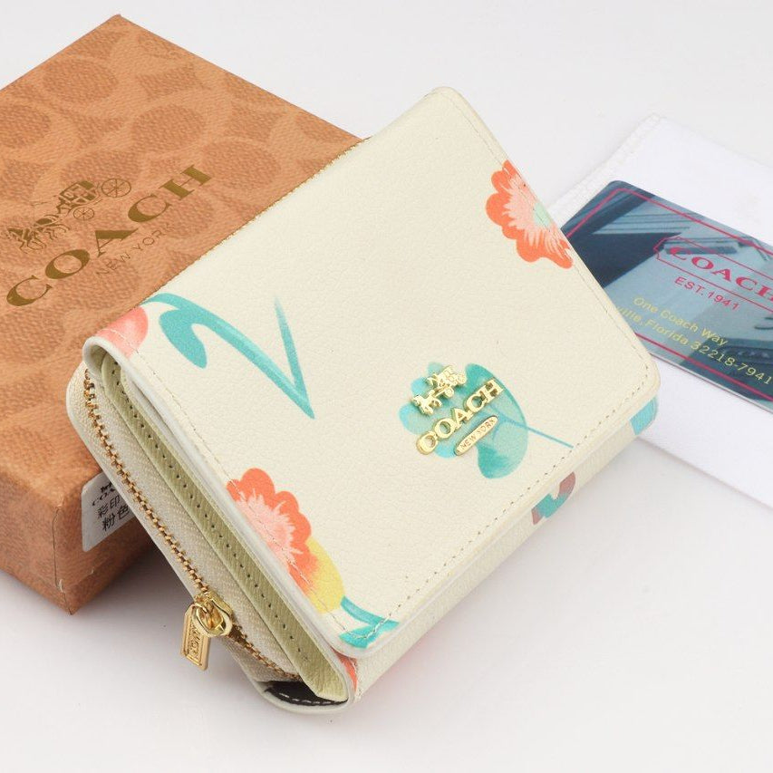 Coach Floral Print Cream Pink Wallet 🌸✨