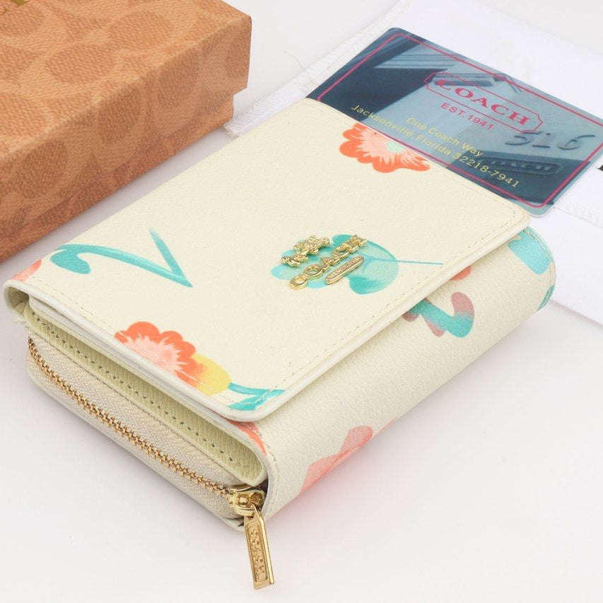 Coach Floral Print Cream Pink Wallet 🌸✨