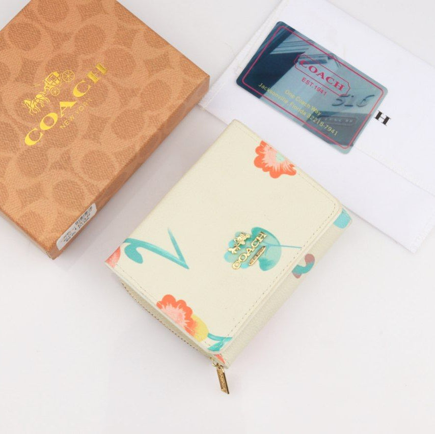 Coach Floral Print Cream Pink Wallet 🌸✨