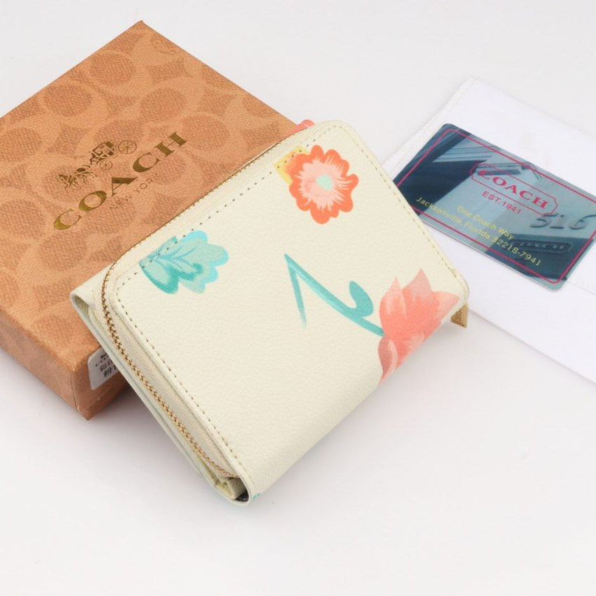 Coach Floral Print Cream Pink Wallet 🌸✨