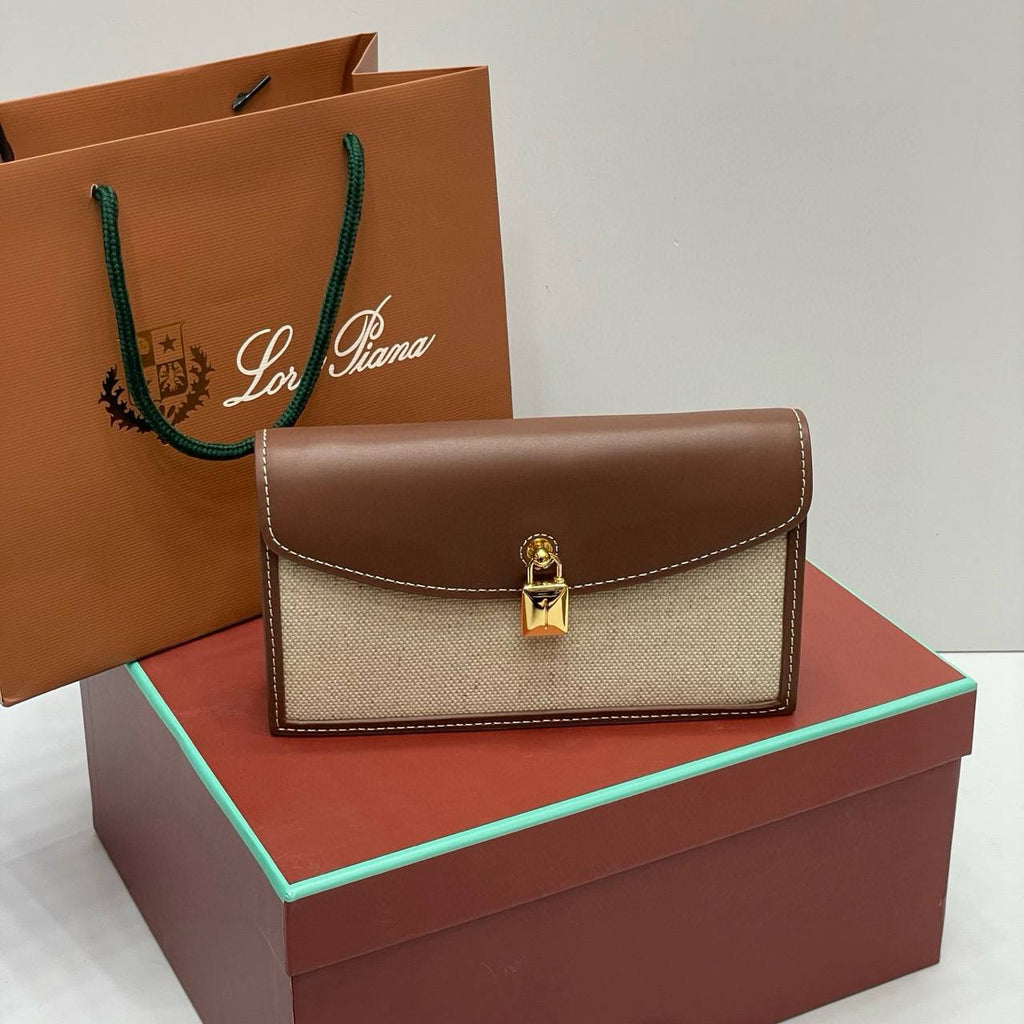 Loro Piana Lock Bag in Two-Tone Leather 👜✨