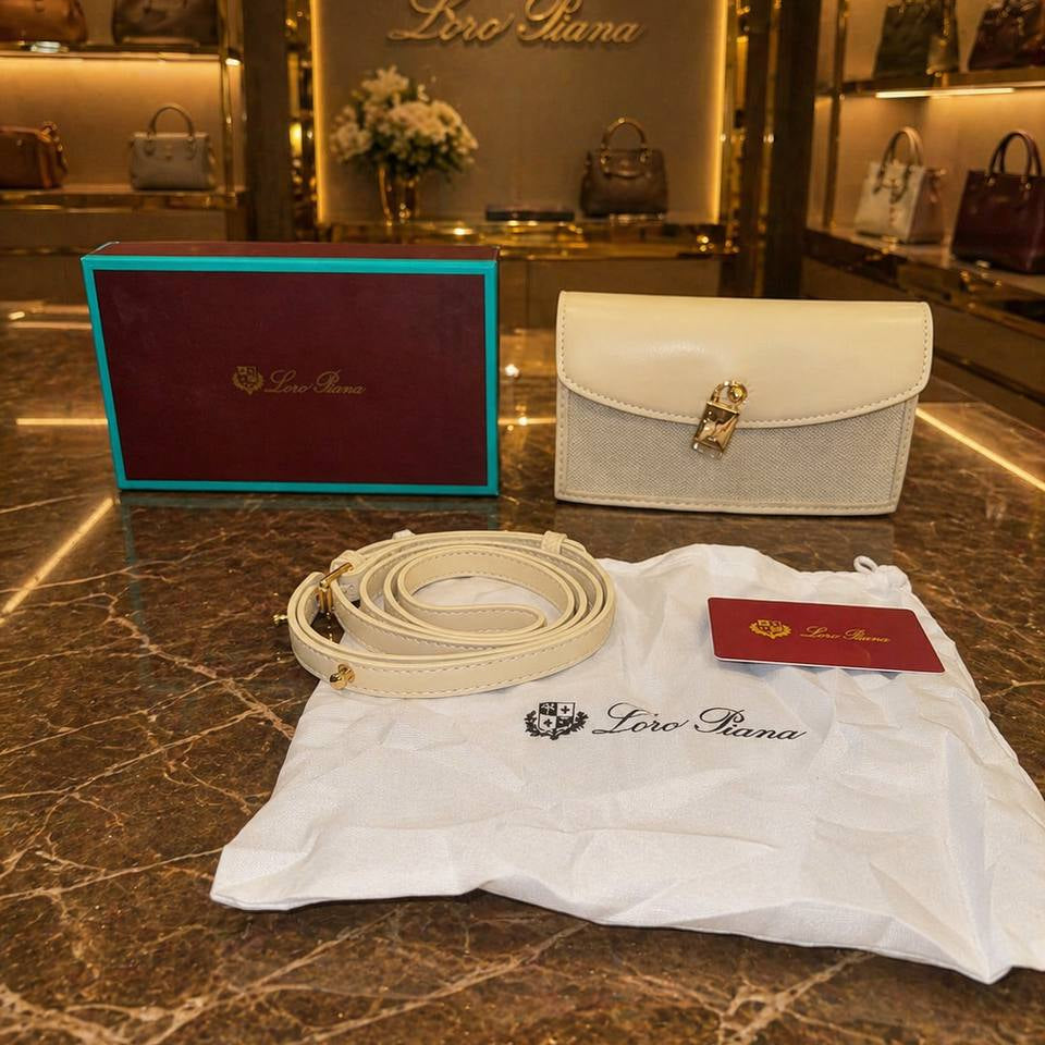 Loro Piana Lock Bag in Two-Tone Leather 👜✨