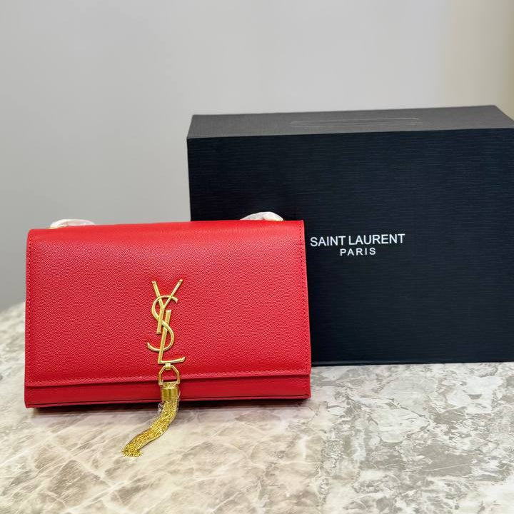 Saint Laurent Signature Tassel Bag in Vibrant Red 👜✨