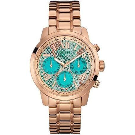 Guess Rose Gold Chronograph Watch with Exotic Snake Skin Dial 🐍⌚