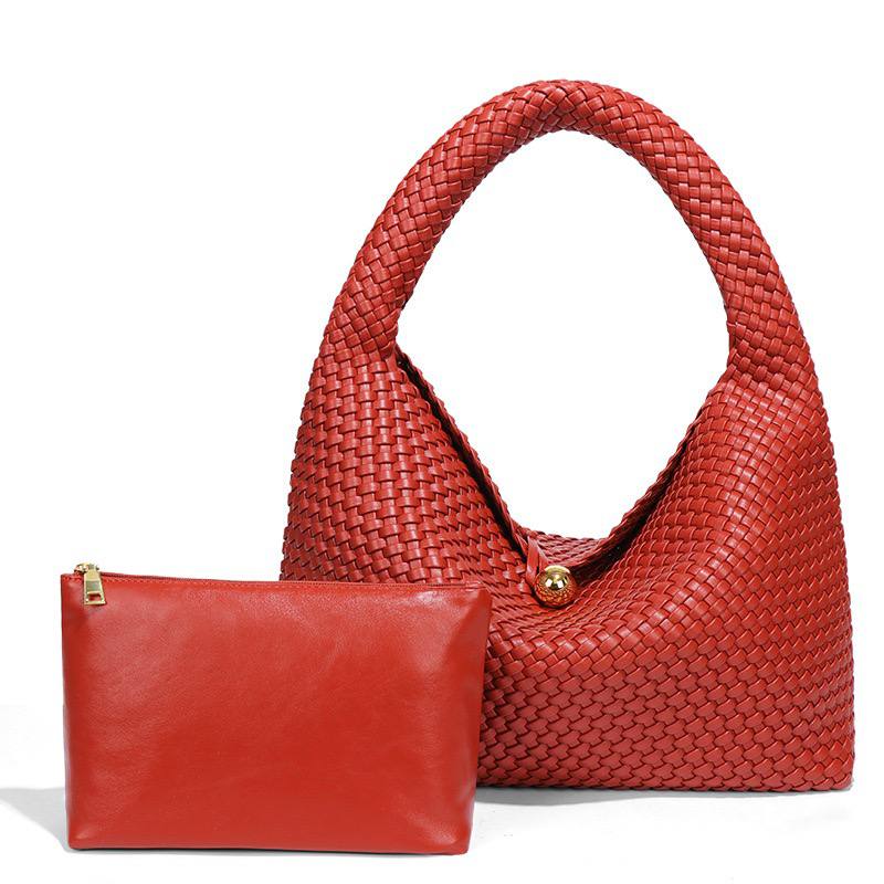 Bottega Style Woven Hobo Bag with Matching Pouch 👜✨