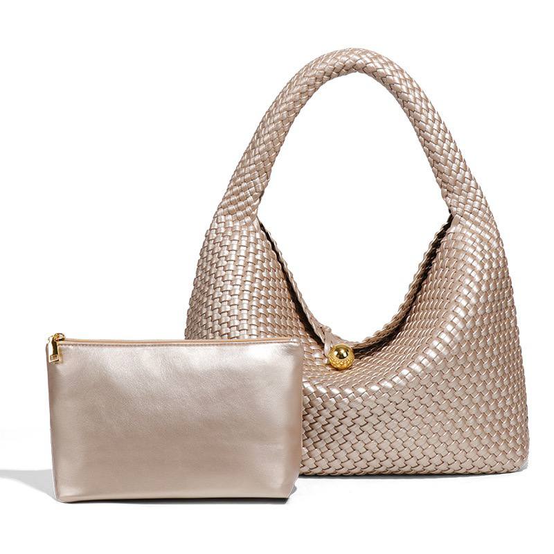 Bottega Style Woven Hobo Bag with Matching Pouch 👜✨