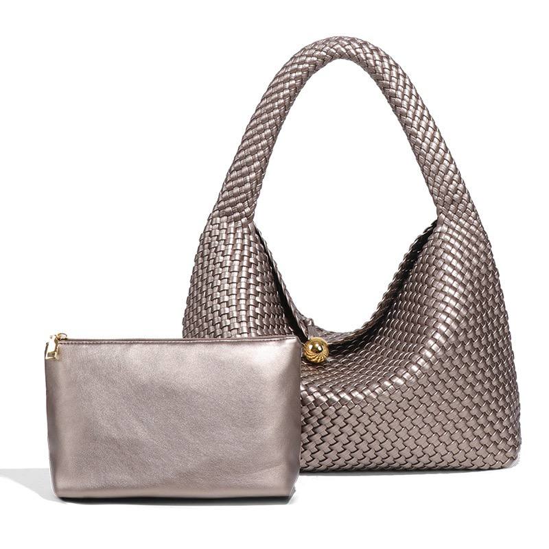 Bottega Style Woven Hobo Bag with Matching Pouch 👜✨