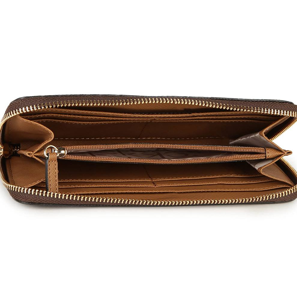 Calvin Klein Monogram Zip-Around Wallet in Beige and Brown 👜✨