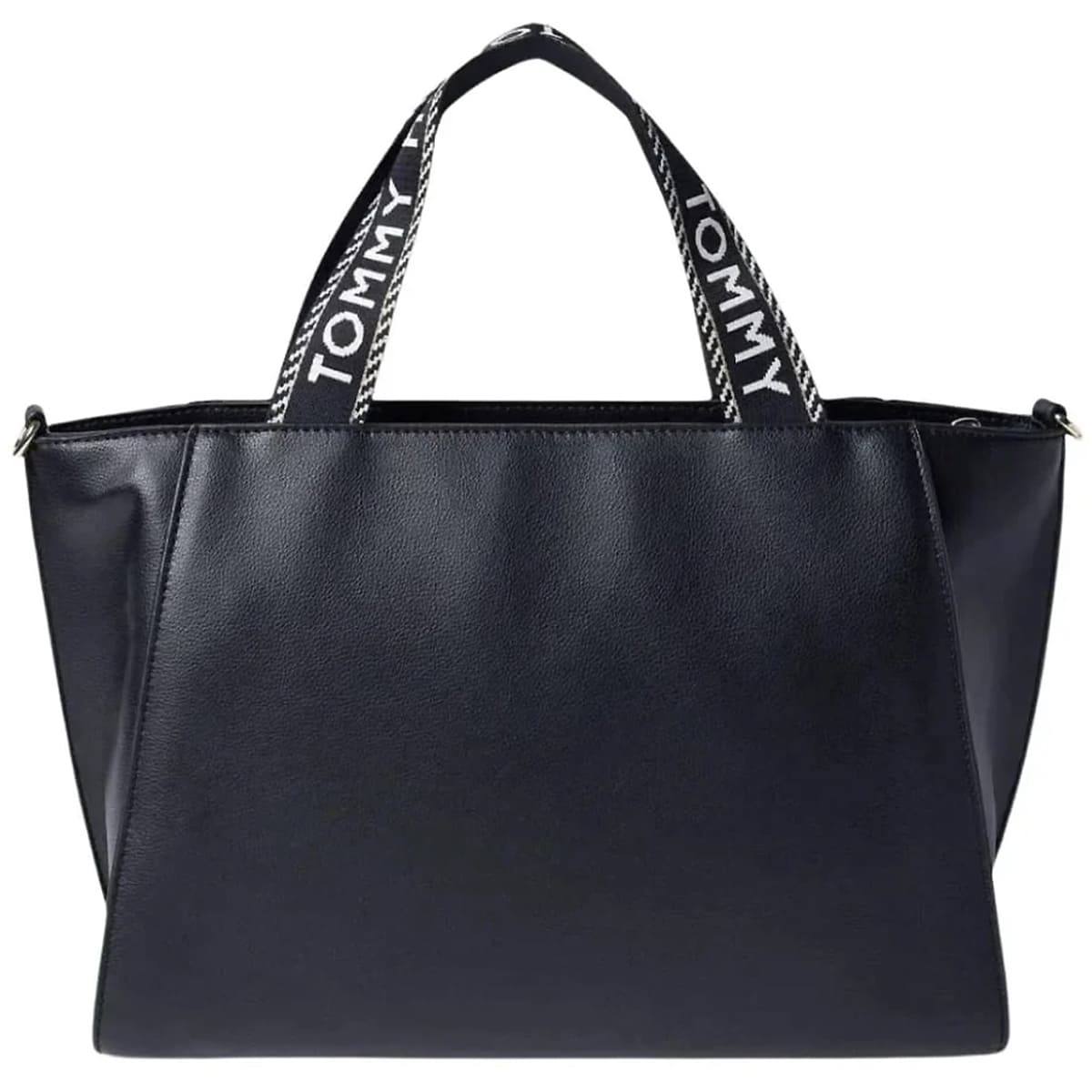 Tommy Hilfiger Black Tote Bag with Branded Logo Straps 👜✨