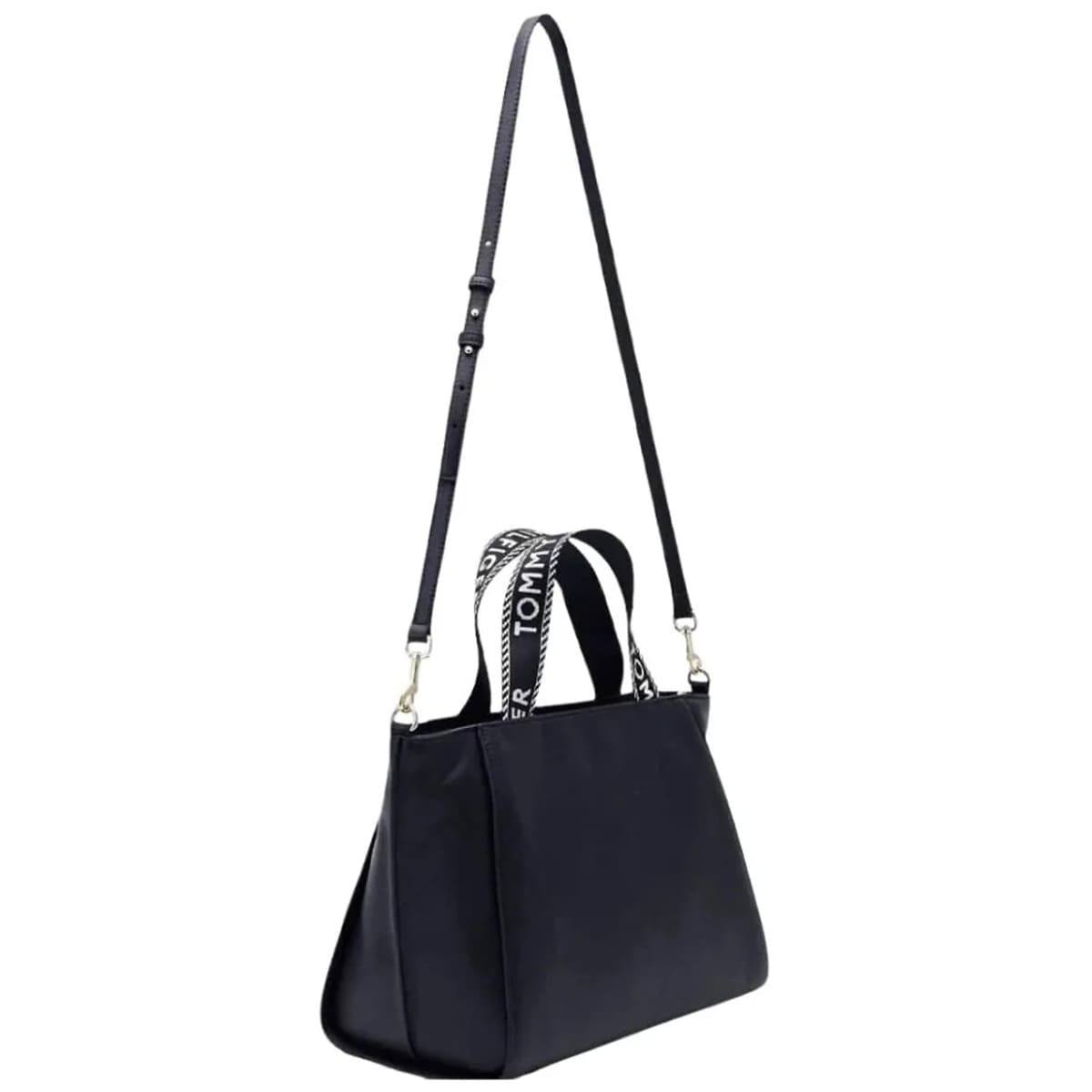 Tommy Hilfiger Black Tote Bag with Branded Logo Straps 👜✨