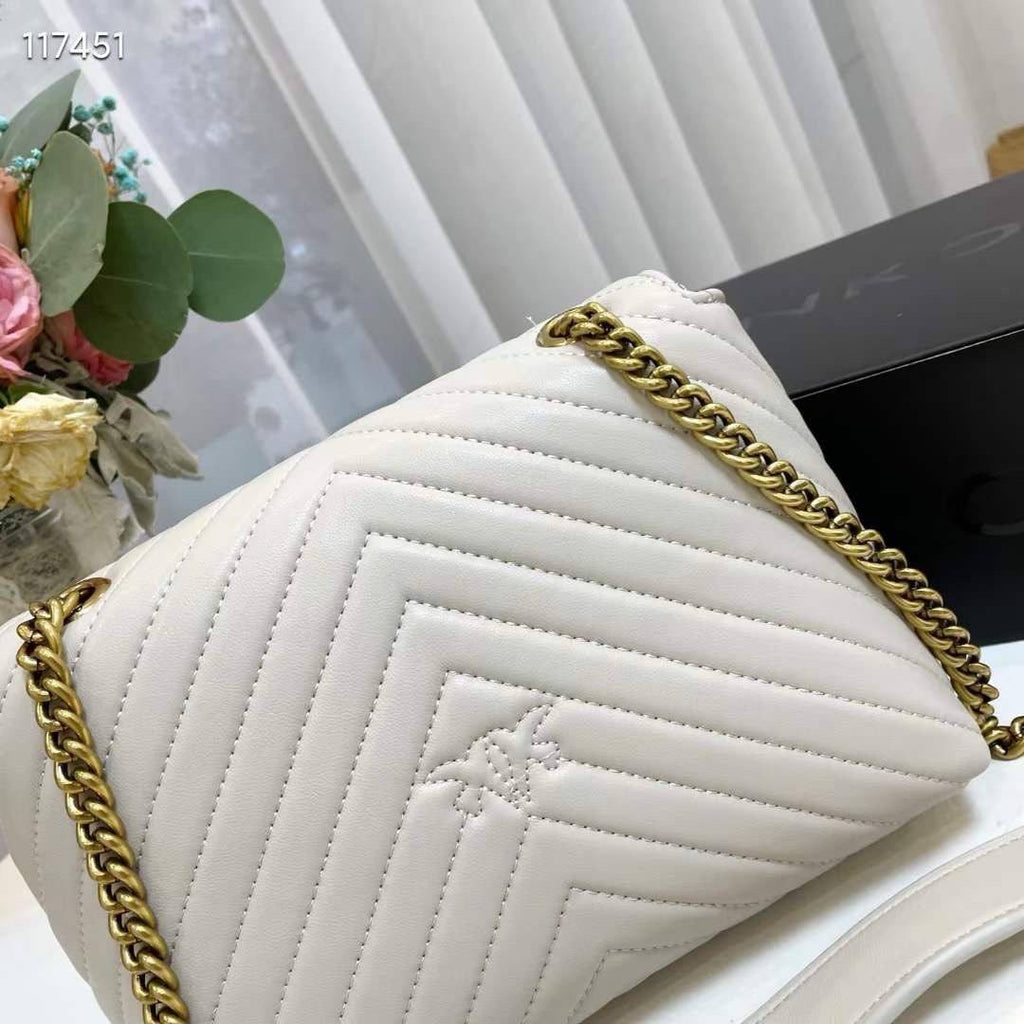 Pinko Quilted Crossbody Bag with Playful Pin Embellishments 🕊️✨