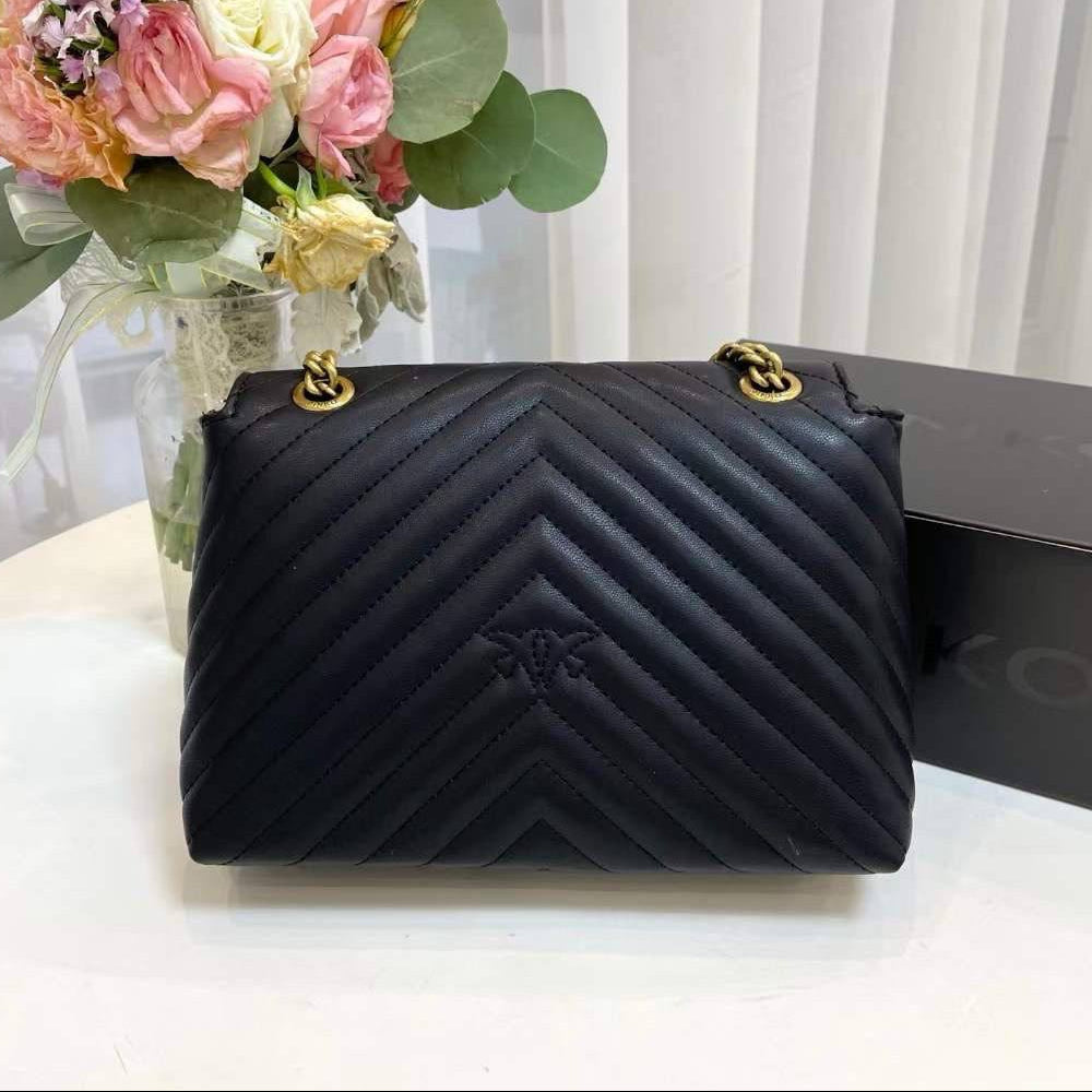 Pinko Quilted Crossbody Bag with Playful Pin Embellishments 🕊️✨