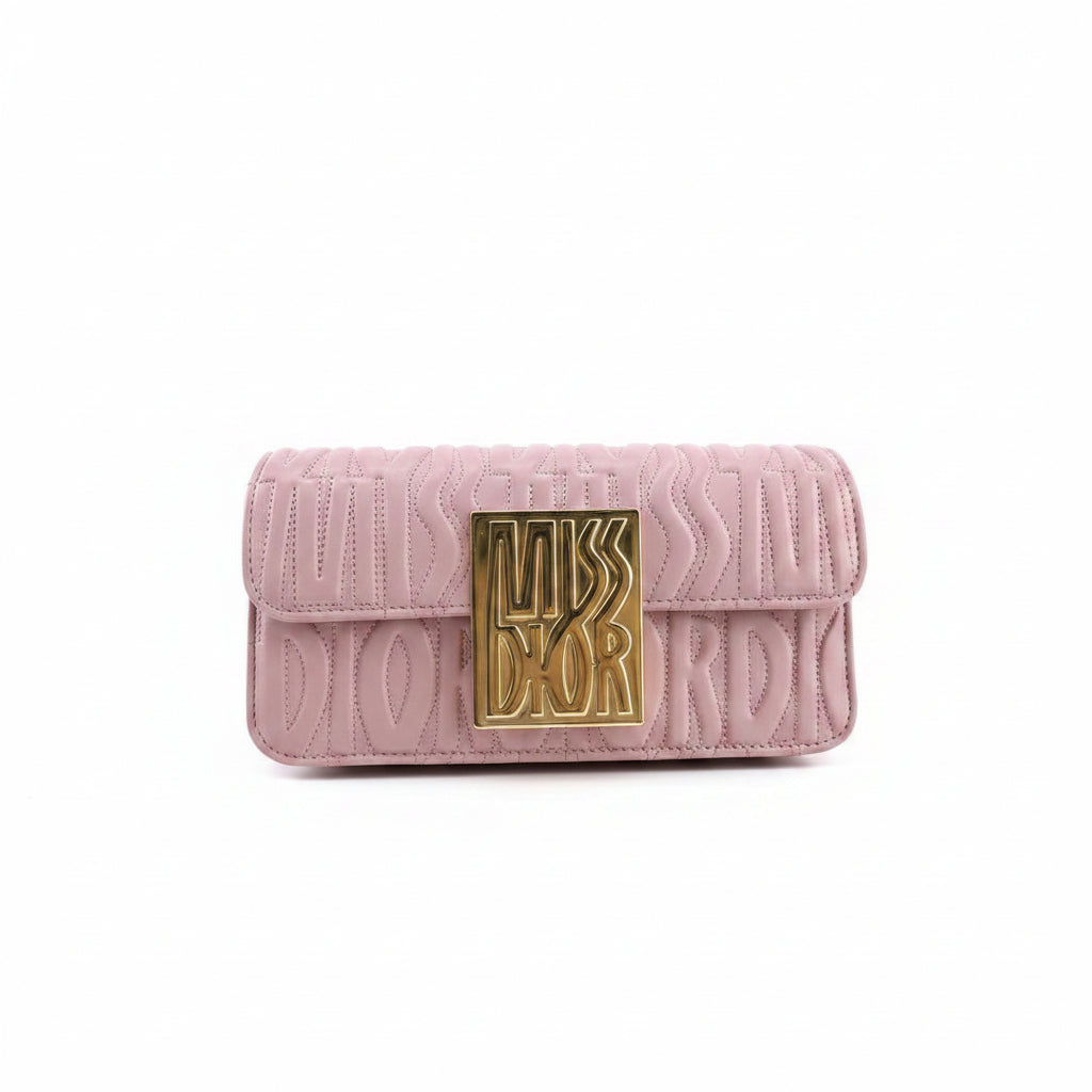 Miss Dior Quilted Bag with Gold Tone Logo Hardware