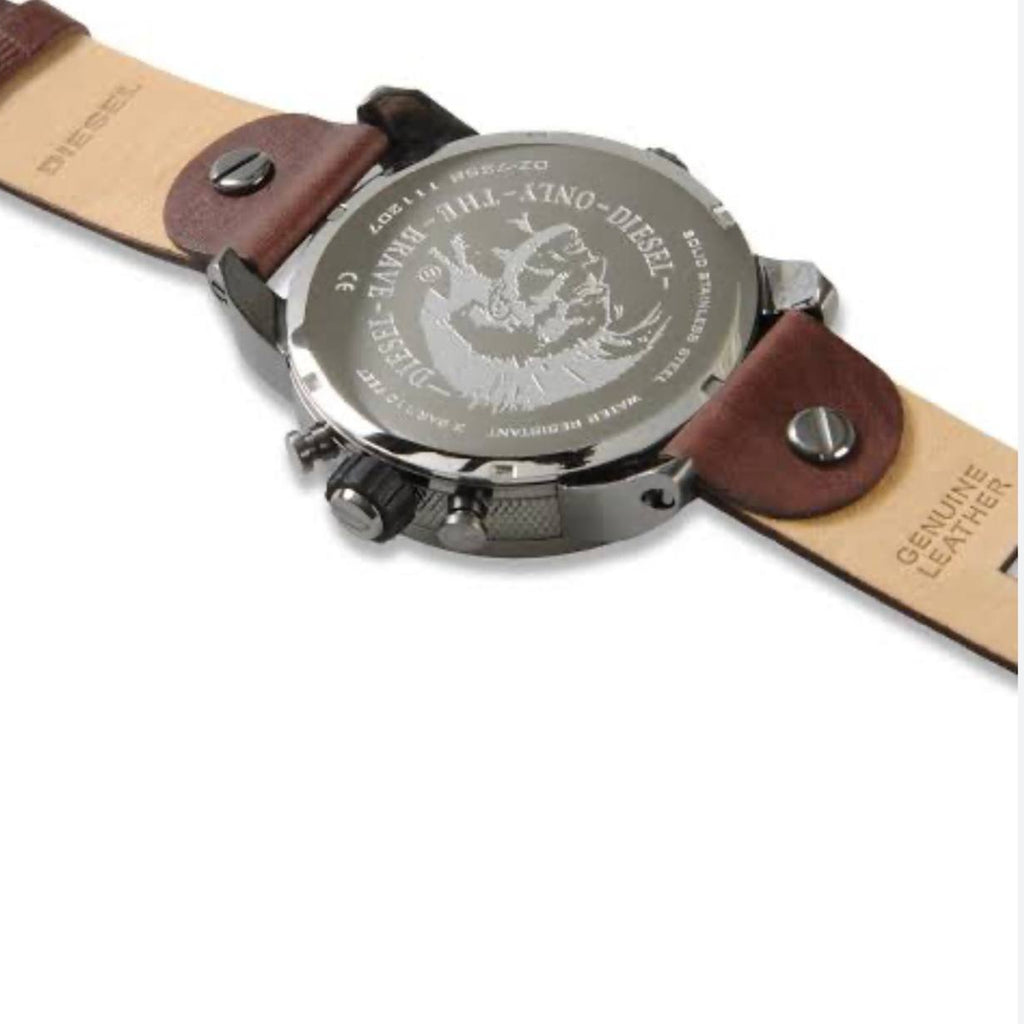 Diesel DZ7258 Dual Time Chronograph with Brown Leather Strap