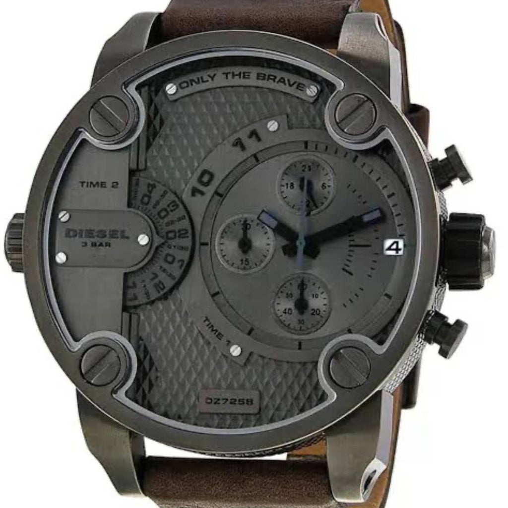 Diesel DZ7258 Dual Time Chronograph with Brown Leather Strap