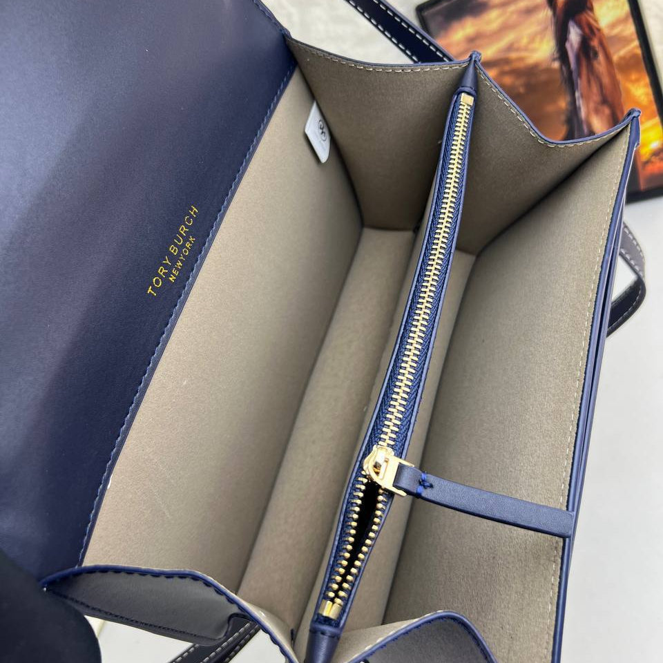 Tory Burch Monogram Shoulder Bag with Gold Tone Hardware