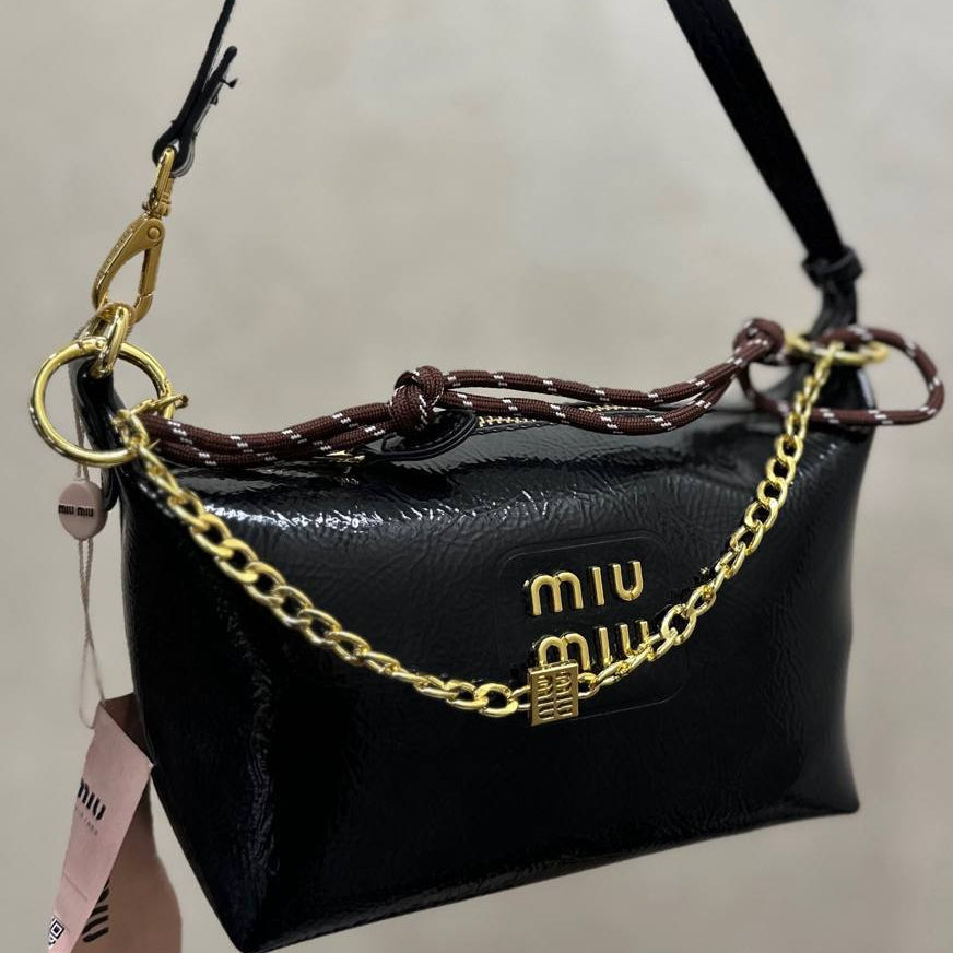 Miu Miu Signature Chain and Rope Detail Shoulder Bag