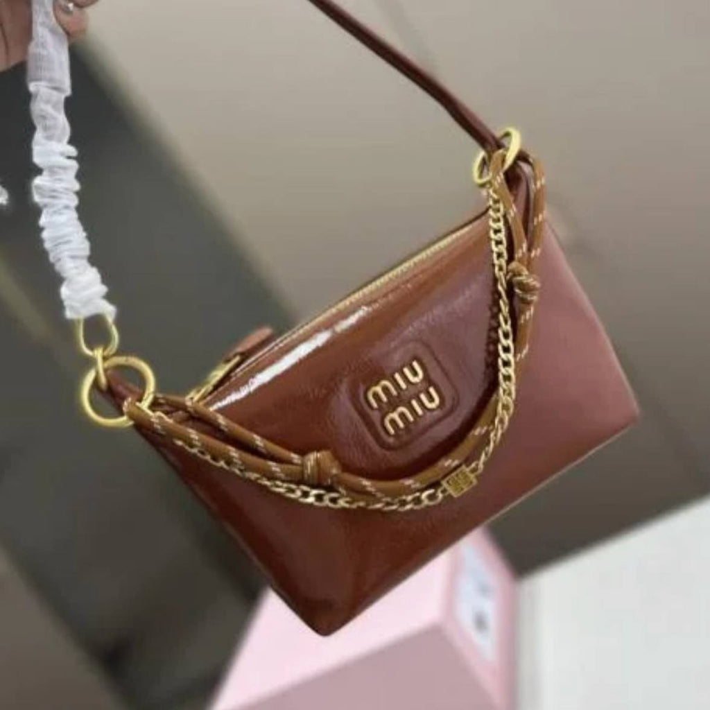 Miu Miu Signature Chain and Rope Detail Shoulder Bag