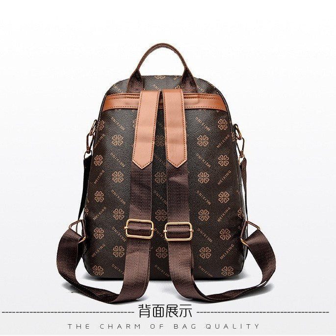 Meixing Patterned Convertible Brown Backpack
