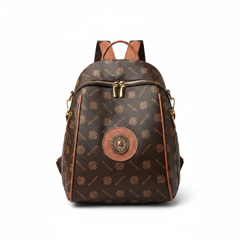 Meixing Patterned Convertible Brown Backpack