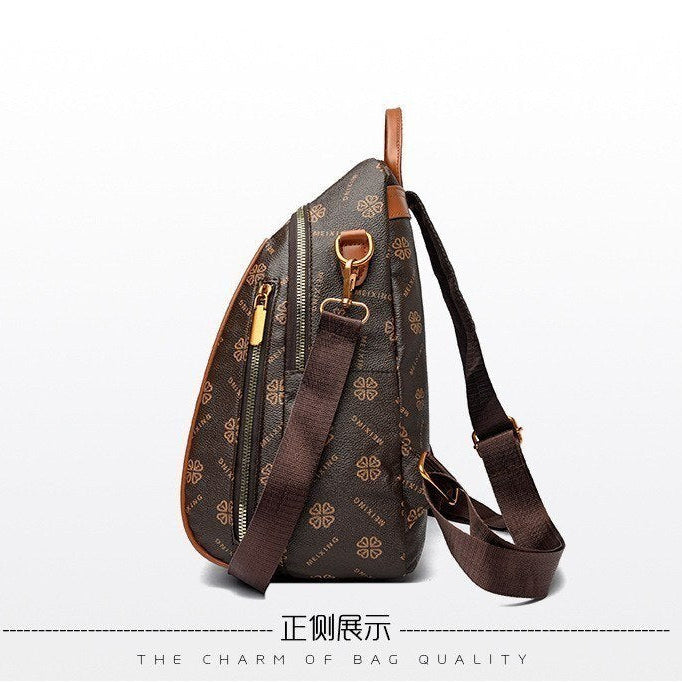 Meixing Patterned Convertible Brown Backpack