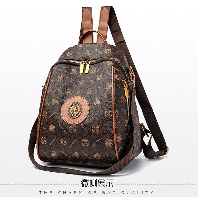 Meixing Patterned Convertible Brown Backpack