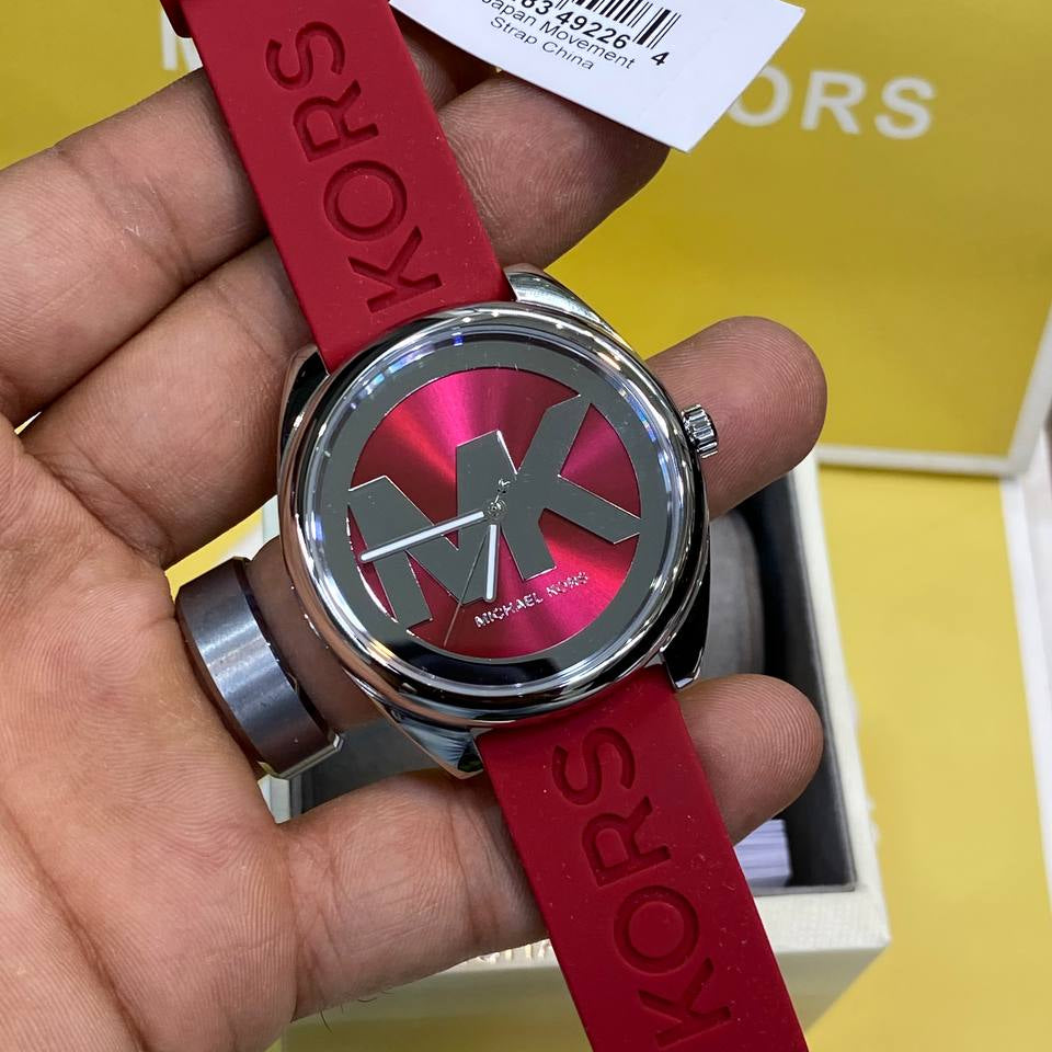 Michael Kors Vibrant Blue Silicone Logo Watch