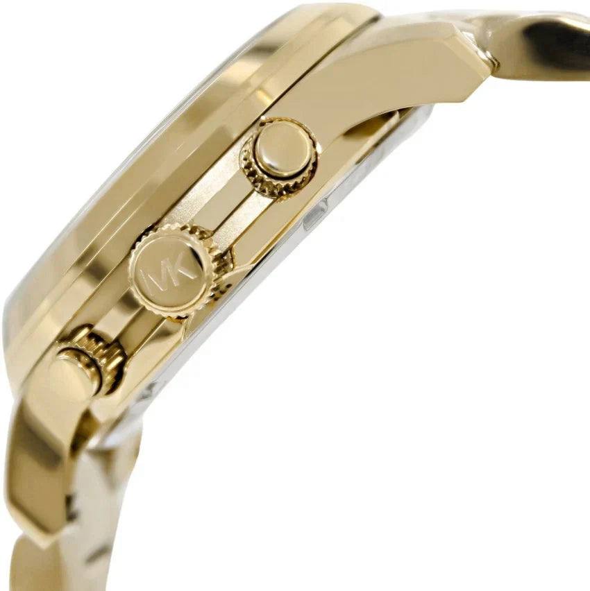 Michael Kors Gold-Tone Chronograph Watch with Crystal Bezel