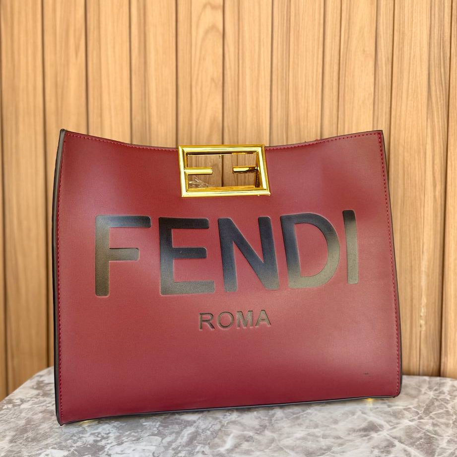 Fendi Roma Handbag with Gold-Tone Hardware