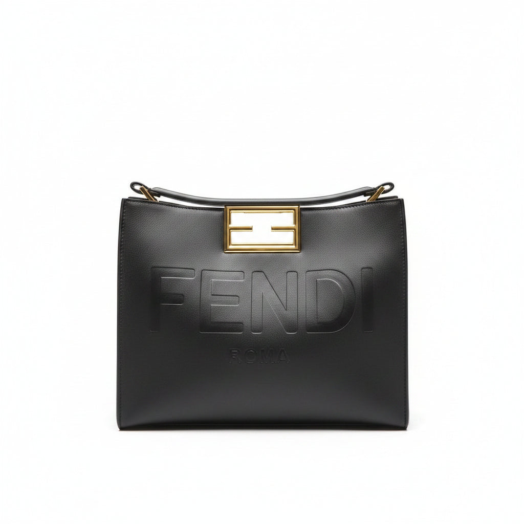 Fendi Roma Handbag with Gold-Tone Hardware