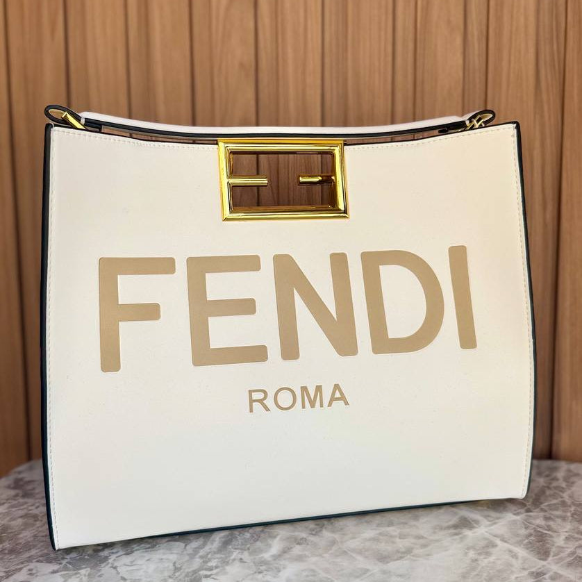 Fendi Roma Handbag with Gold-Tone Hardware