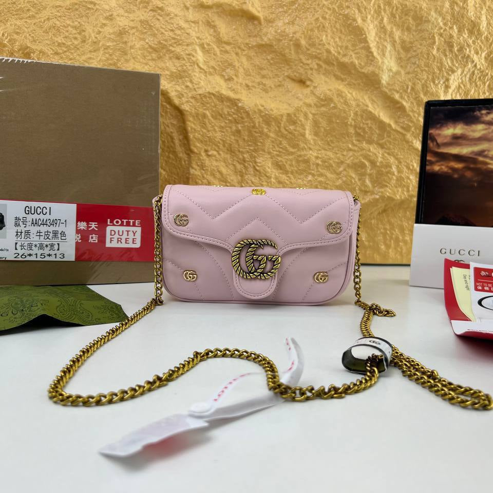 Gucci GG Marmont Quilted Leather Shoulder Bag in Pink