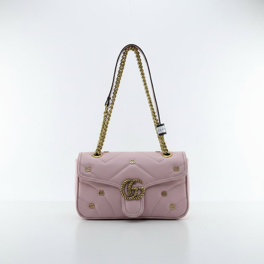 Gucci GG Marmont Quilted Leather Shoulder Bag in Pink