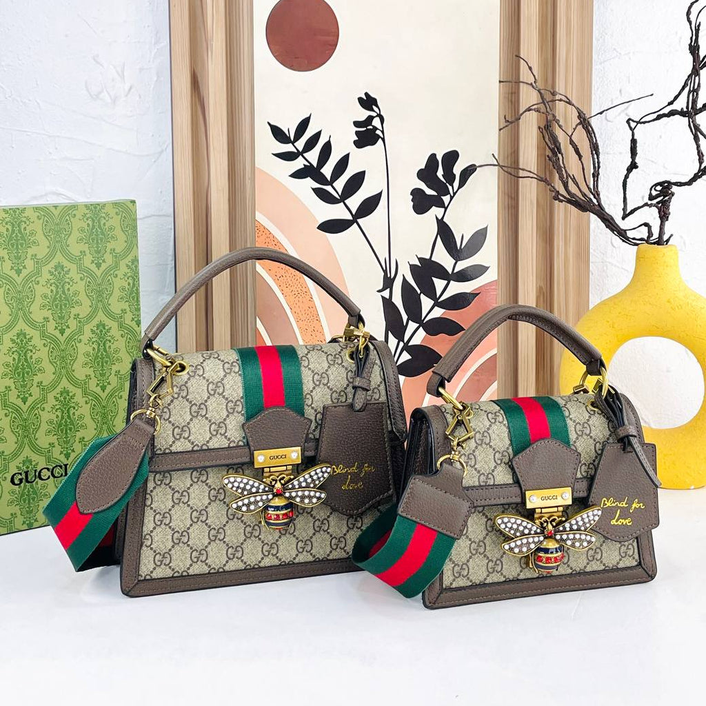 Gucci Bee Emblem Handbag with Signature Web Stripe