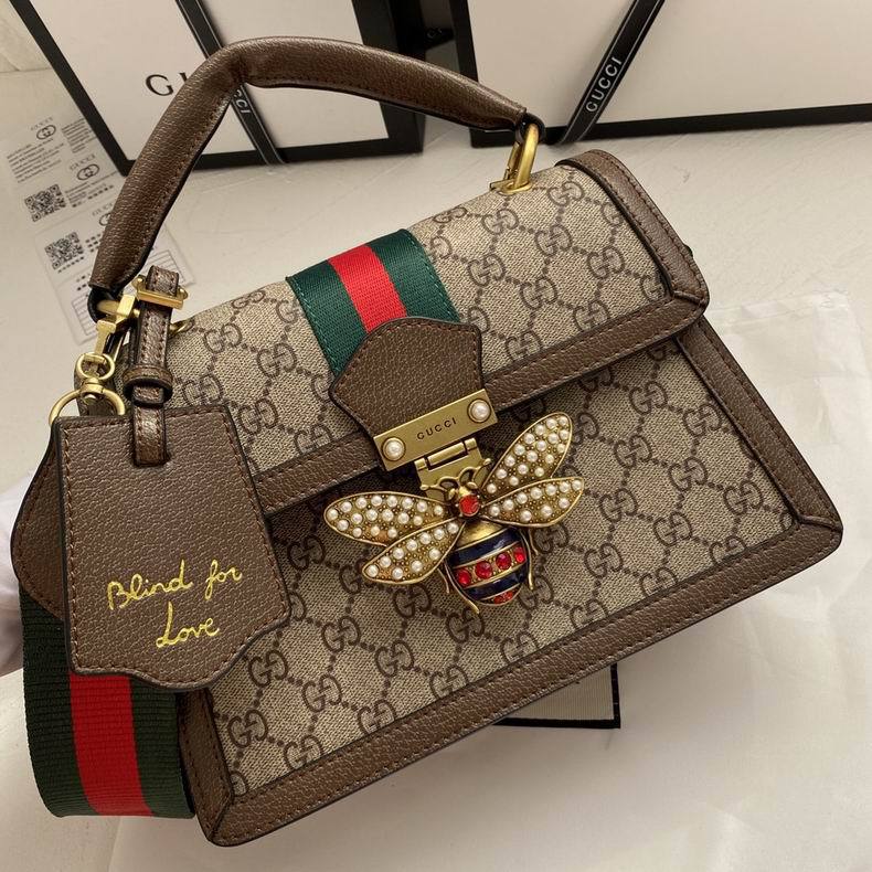 Gucci Bee Emblem Handbag with Signature Web Stripe