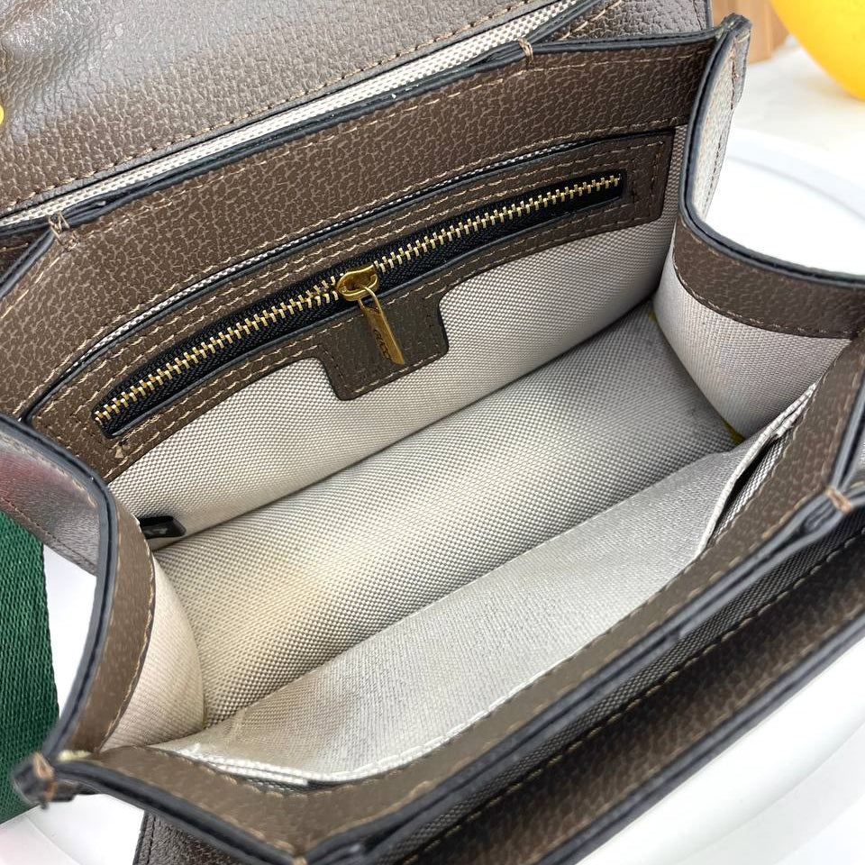 Gucci Bee Emblem Handbag with Signature Web Stripe