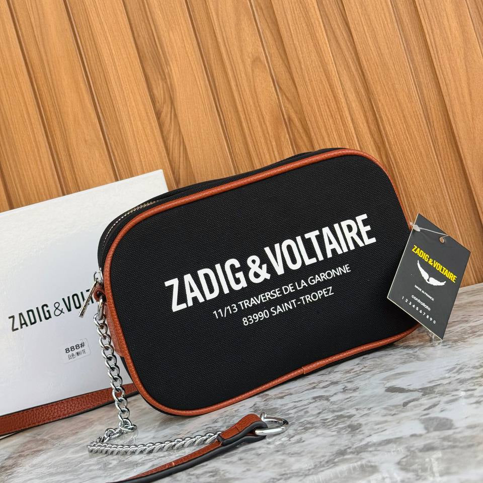 Zadig & Voltaire Canvas Crossbody with Chain Strap
