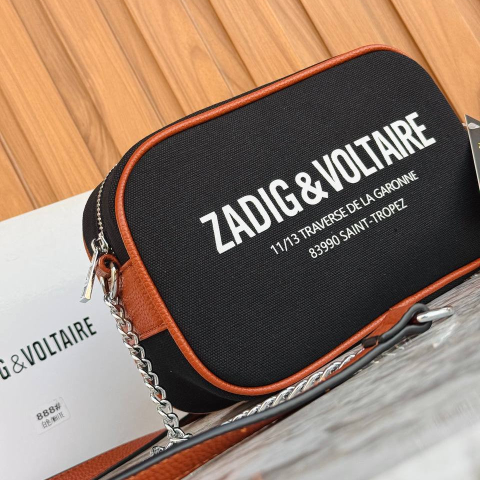 Zadig & Voltaire Canvas Crossbody with Chain Strap