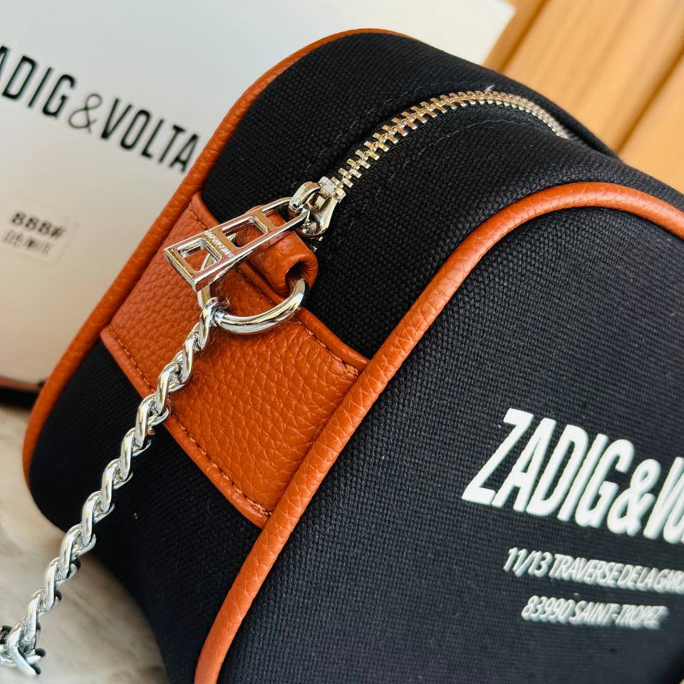 Zadig & Voltaire Canvas Crossbody with Chain Strap