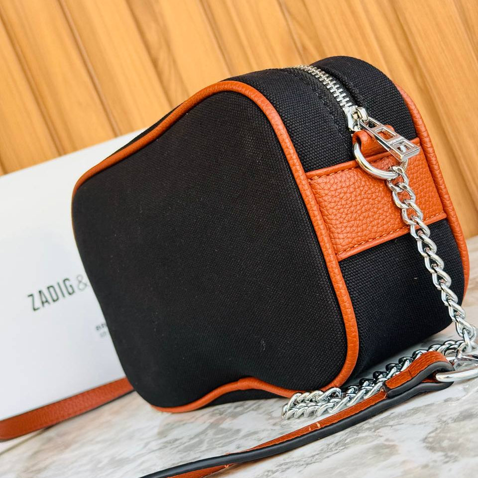 Zadig & Voltaire Canvas Crossbody with Chain Strap