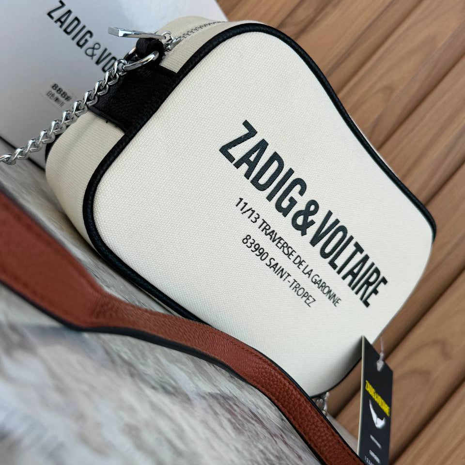 Zadig & Voltaire Canvas Crossbody with Chain Strap