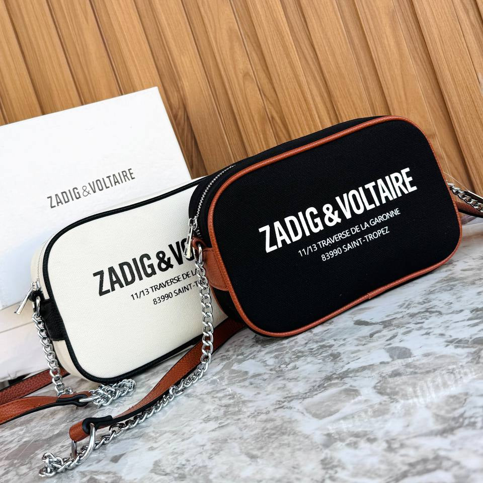 Zadig & Voltaire Canvas Crossbody with Chain Strap